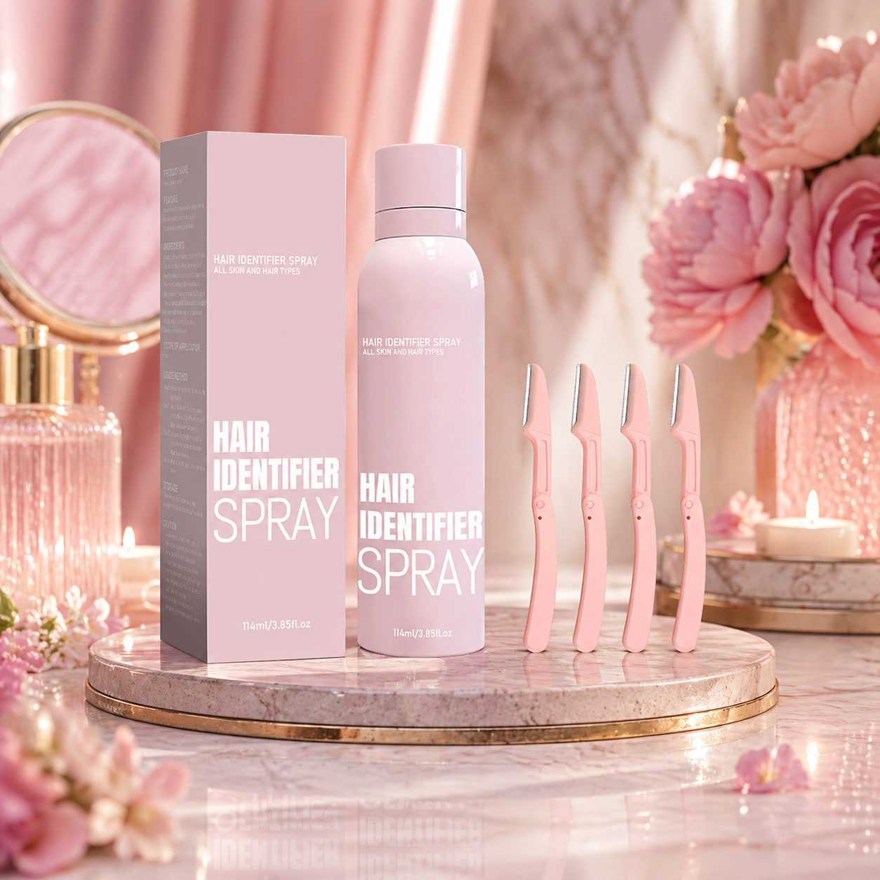 Hair Identifier™ - Precyzyjny spray do golenia i wygładzania twarzy + 4 specjalne maszynki do golenia