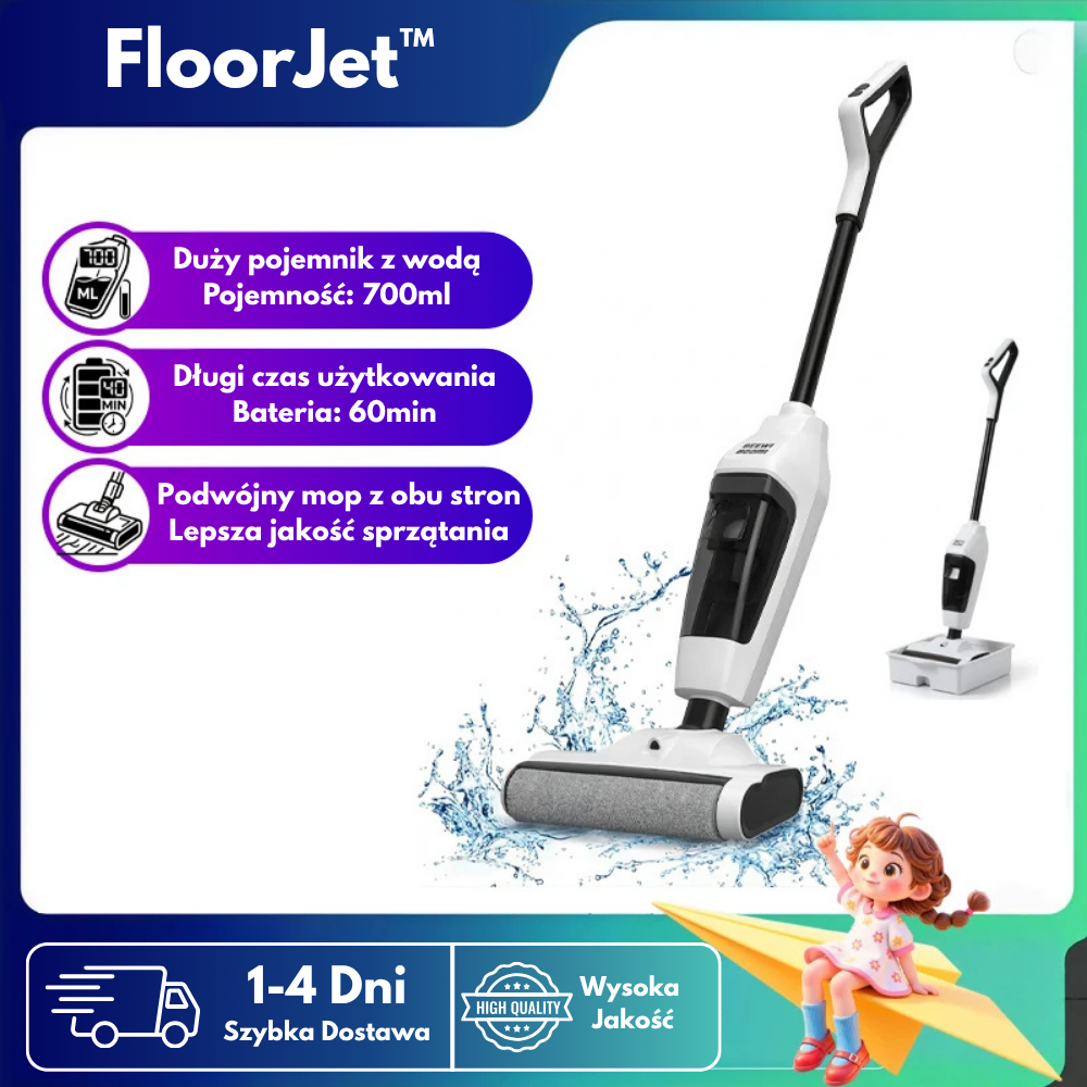FloorJet™ - Bezprzewodowe Odkurzanie i Mopowanie Jednym Ruchem